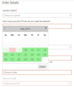 commercial deliver date selection