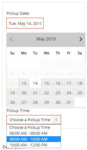 commercial pick up time